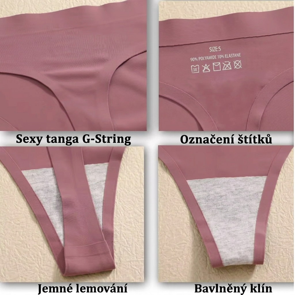 7x Bezešvá neviditelná tanga